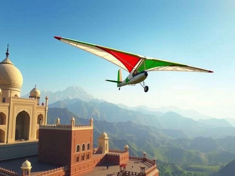 Glider Legend India Career Mode Screenshot showing Taj Mahal race