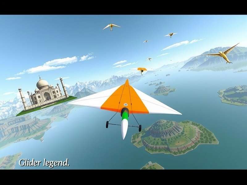 Glider Legend India Free Roam Mode showing Kerala Backwaters